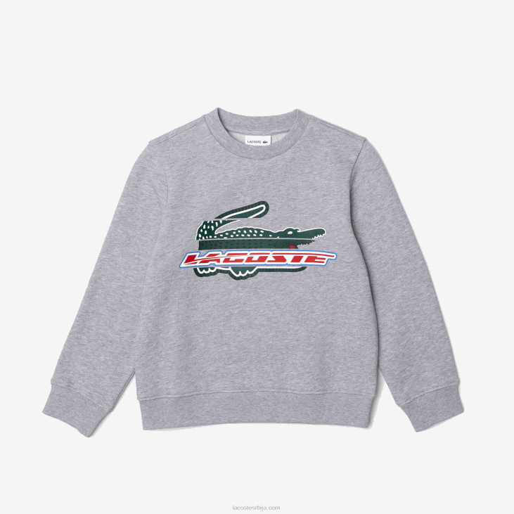 клинци дуксерица од органског памука 86883050 сиви кине цца Lacoste