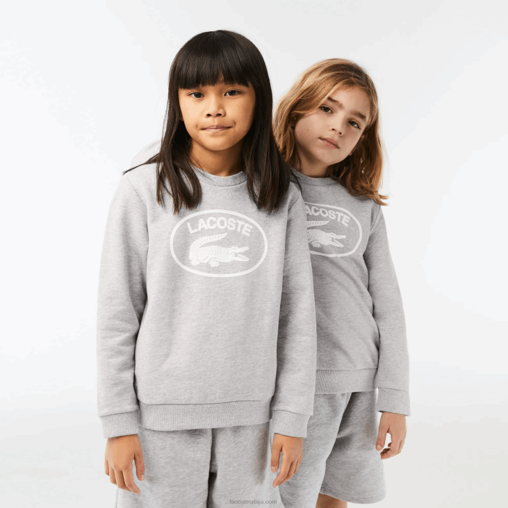 клинци Дуксерица у боји контрастног бренда 86883058 сива цхине бела бг3 Lacoste