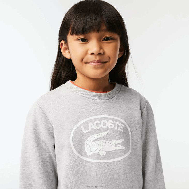 клинци Дуксерица у боји контрастног бренда 86883058 сива цхине бела бг3 Lacoste