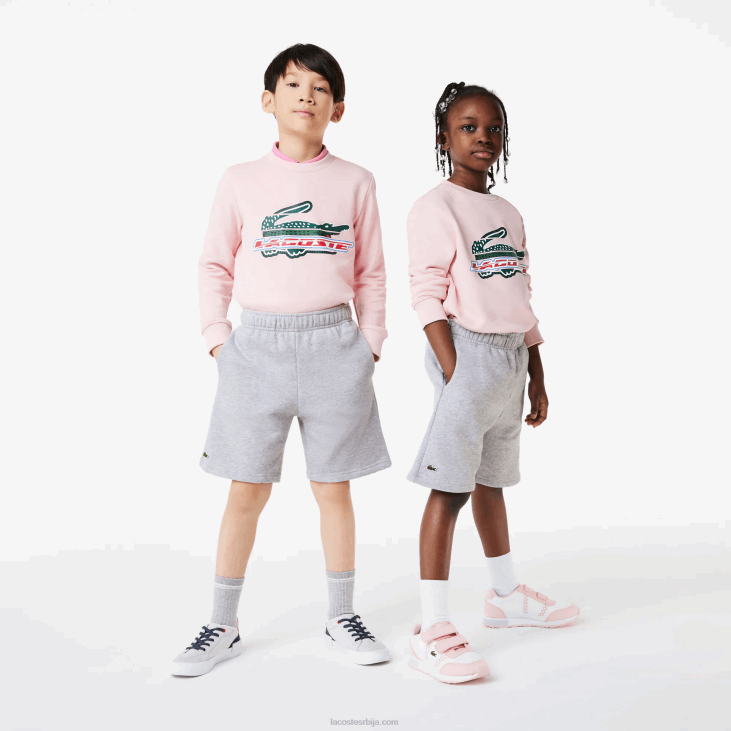 клинци шортс од органског брушеног памука 86883101 сиви кине цца Lacoste