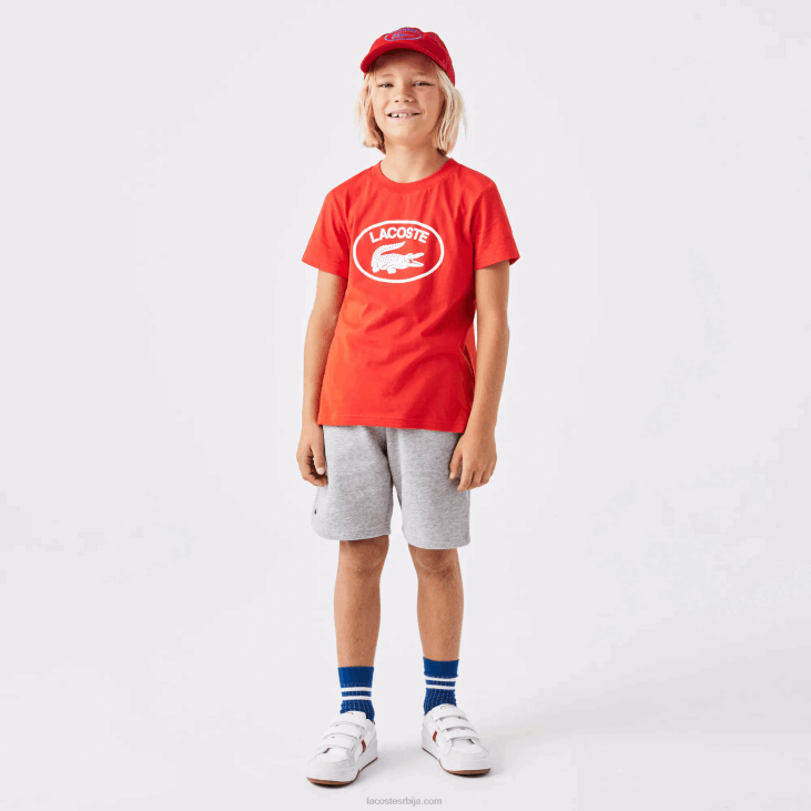 клинци шортс од органског брушеног памука 86883101 сиви кине цца Lacoste