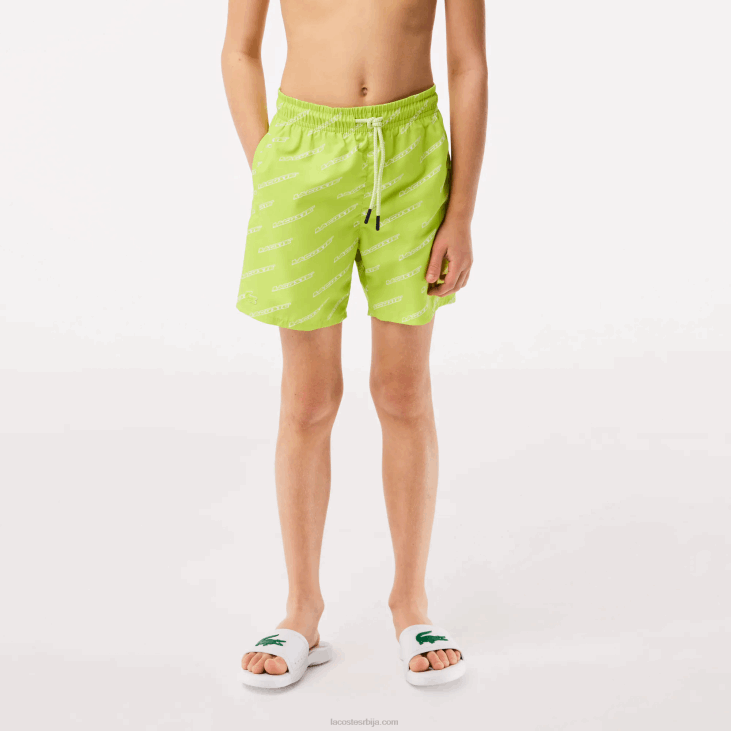децаци штампане купаће гаће од рециклираног полиестера 86883109 жуто бела 9зв Lacoste