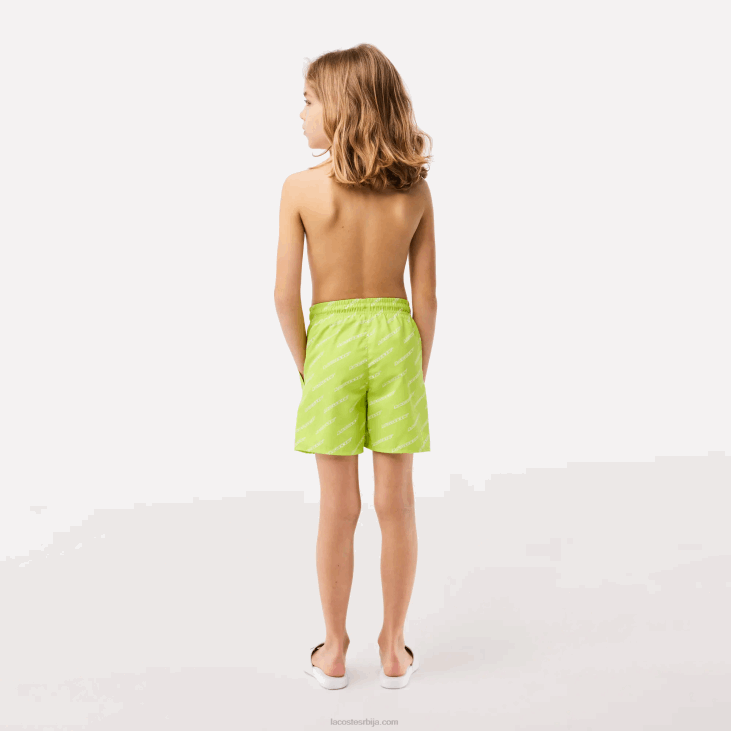 децаци штампане купаће гаће од рециклираног полиестера 86883109 жуто бела 9зв Lacoste