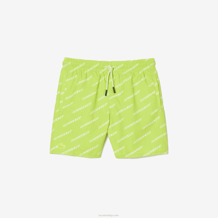 децаци штампане купаће гаће од рециклираног полиестера 86883109 жуто бела 9зв Lacoste