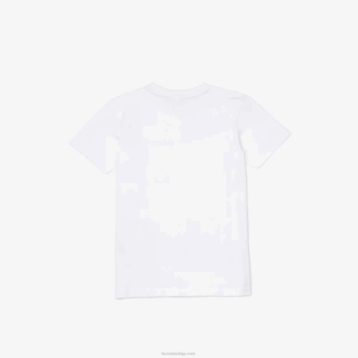 клинци памучна мајица са в-изрезом 86883129 бела 001 Lacoste