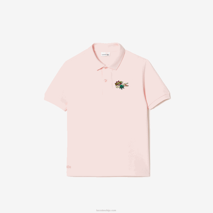 клинци стрип значка органски памук пике поло 86883146 светло розе т03 Lacoste