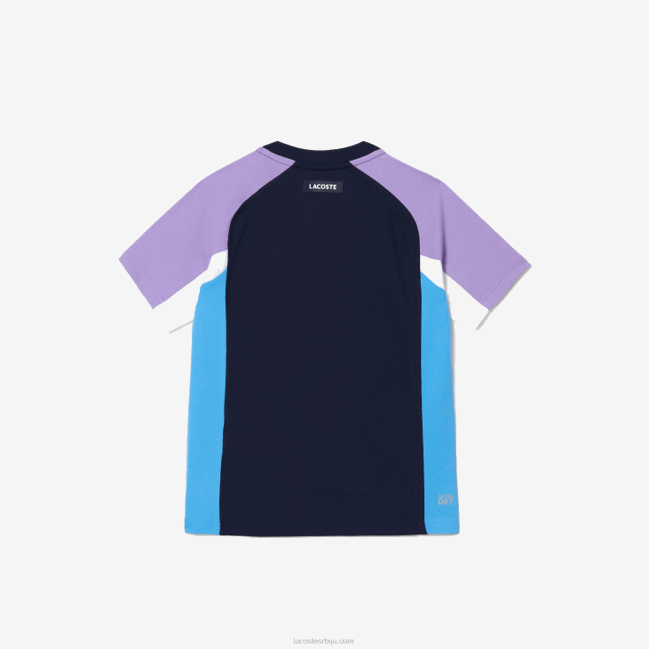 клинци спортска цолор-блоцк мајица за тенис 86883153 тамноплава љубичаста бела плава 5кј Lacoste