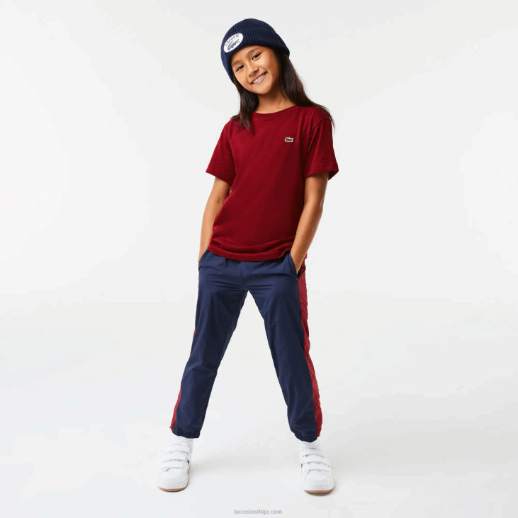 клинци мајица од памучног дреса са округлим изрезом 86883165 бордо ипв Lacoste