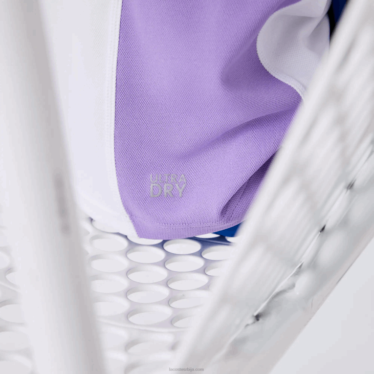 децаци спорт регулар фит мрежасти детаљ тенис поло 86883168 бела тамноплава љубичаста 6ху Lacoste