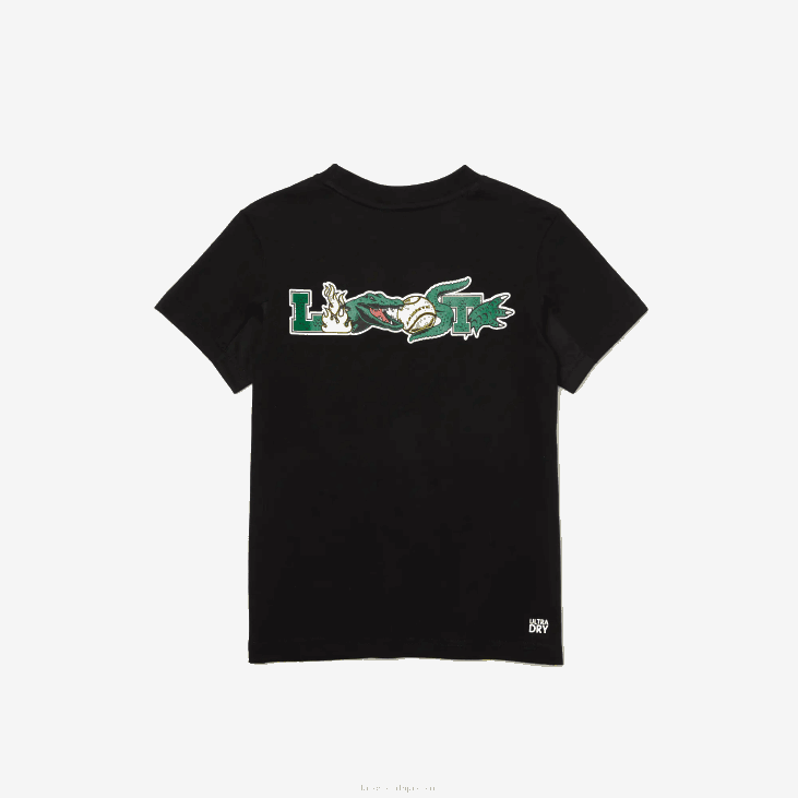 децаци спортски дрес тениска мајица 86883170 црна 031 Lacoste