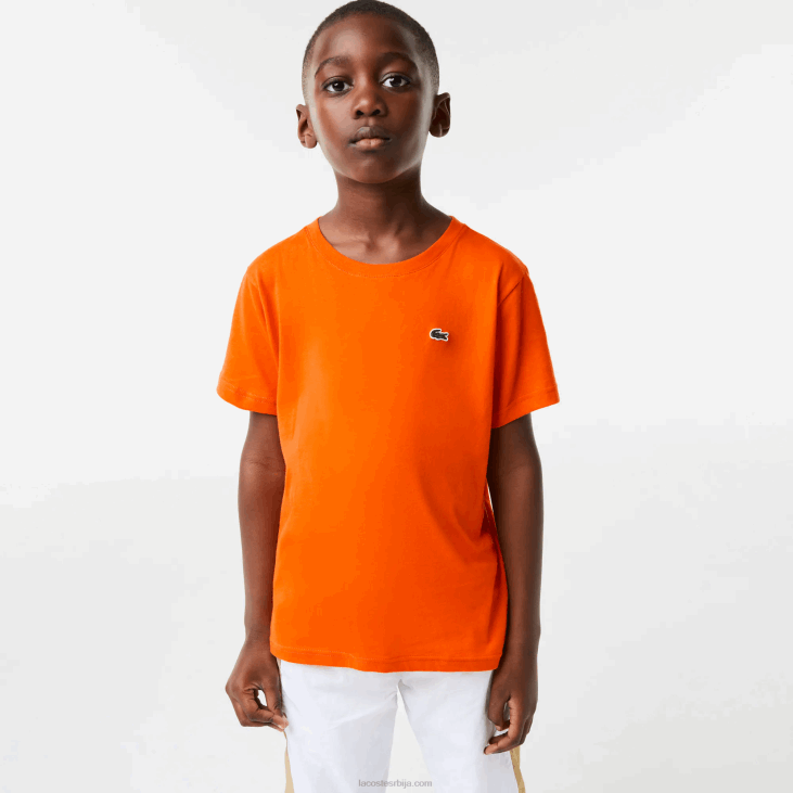 клинци мајица од памучног дреса са округлим изрезом 86883177 наранџаста з4д Lacoste