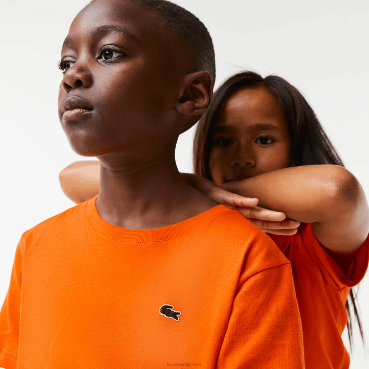клинци мајица од памучног дреса са округлим изрезом 86883177 наранџаста з4д Lacoste