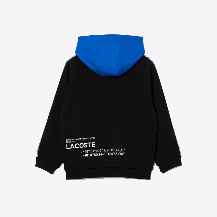 клинци дуксерица са капуљачом у џепу кенгура 86883205 црно плава 985 Lacoste