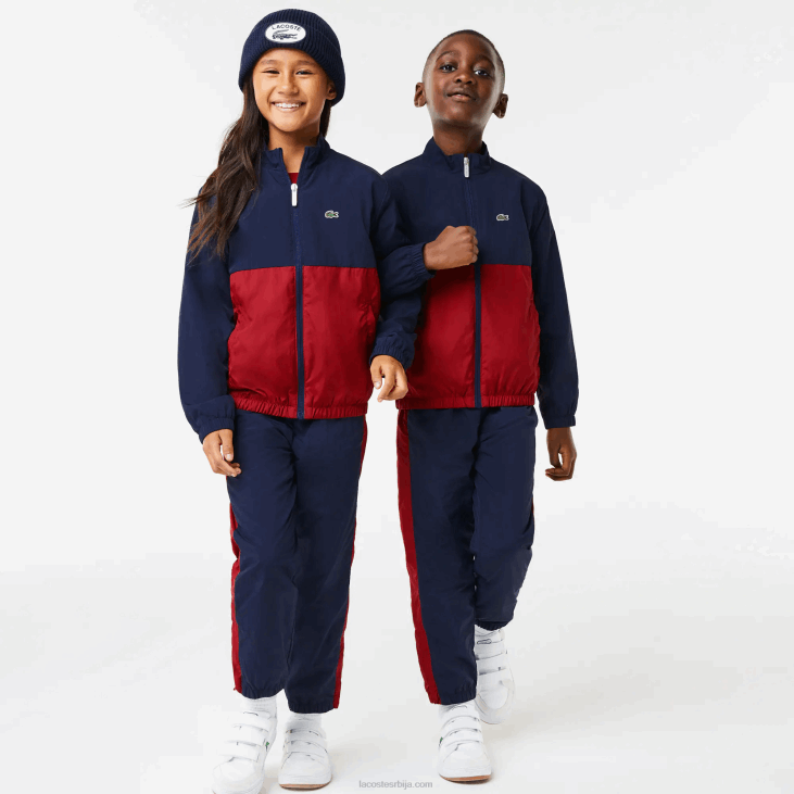 клинци цолорблоцк јакна са високим изрезом 86883219 тамноплави бордо луб Lacoste