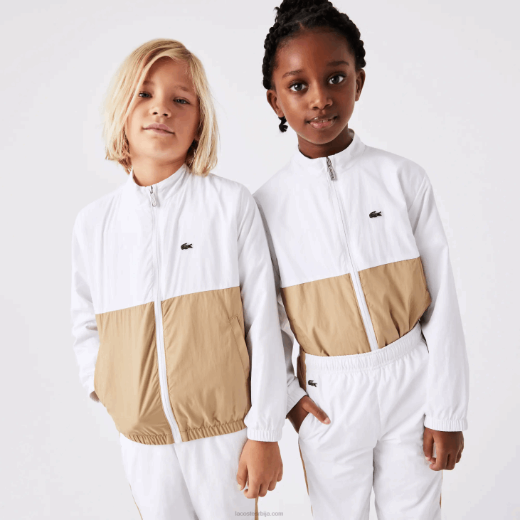 клинци цолорблоцк јакна са високим изрезом 86883220 бело беж вн5 Lacoste