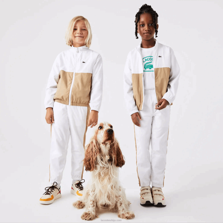 клинци цолорблоцк јакна са високим изрезом 86883220 бело беж вн5 Lacoste