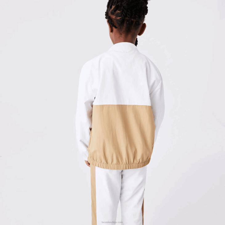 клинци цолорблоцк јакна са високим изрезом 86883220 бело беж вн5 Lacoste