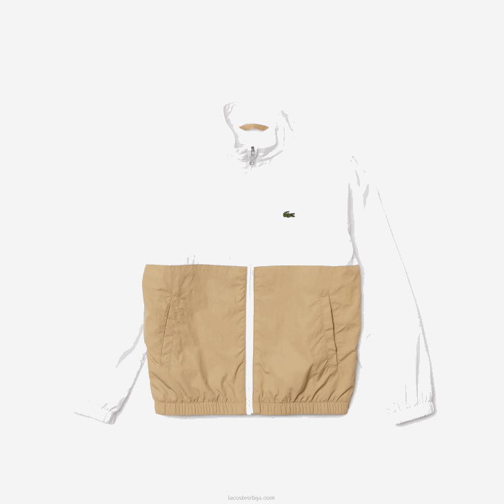 клинци цолорблоцк јакна са високим изрезом 86883220 бело беж вн5 Lacoste