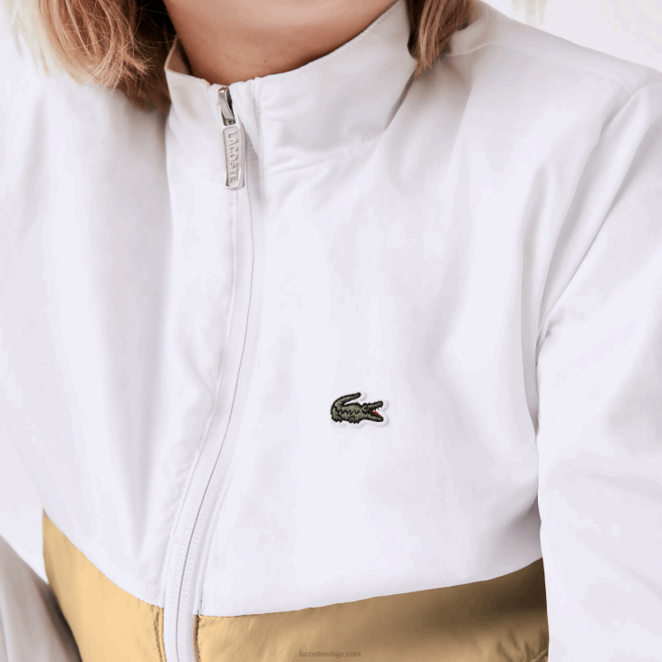 клинци цолорблоцк јакна са високим изрезом 86883220 бело беж вн5 Lacoste