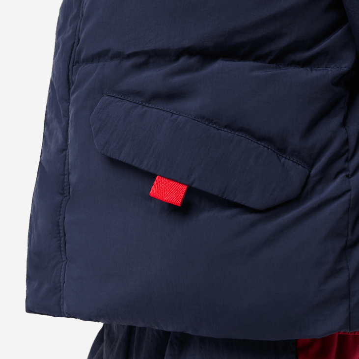 клинци јакна од тафта са капуљачом са крокодилским везом 86883221 тамноплава црвена 7пе Lacoste