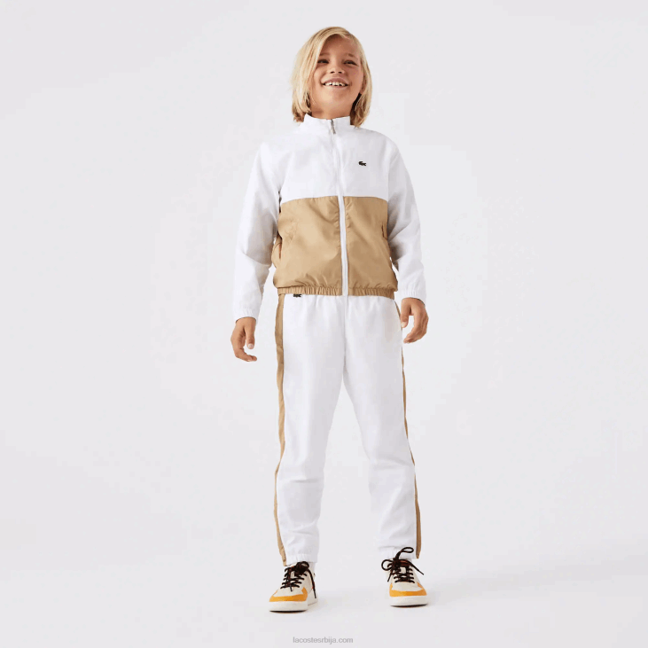 клинци панталоне са контрастним тракама 86883224 бело беж вн5 Lacoste