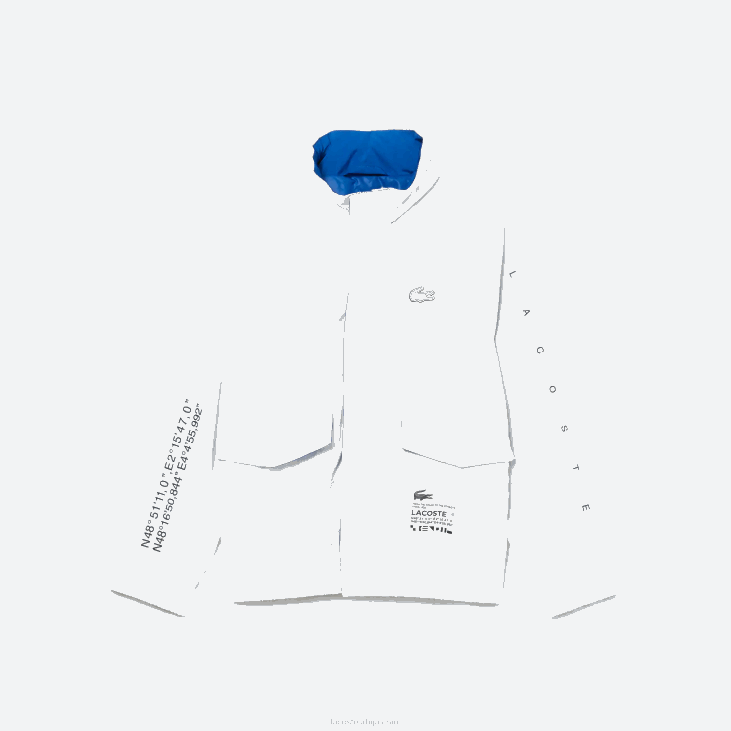 клинци водоодбојна јакна са капуљачом која се може скинути 86883240 бела плава црна 9цв Lacoste