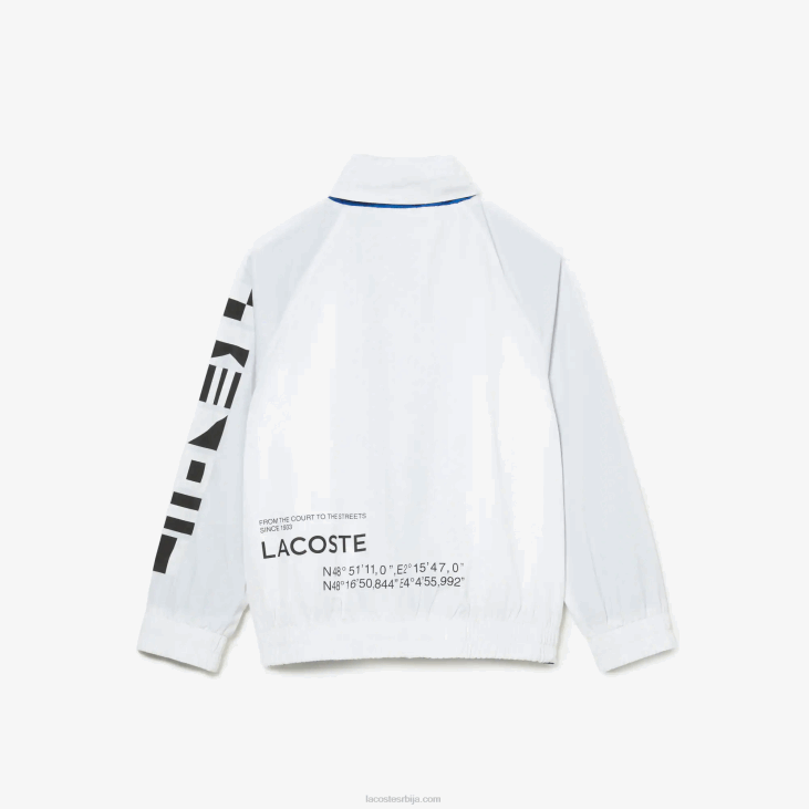 клинци водоодбојна јакна са капуљачом која се може скинути 86883240 бела плава црна 9цв Lacoste