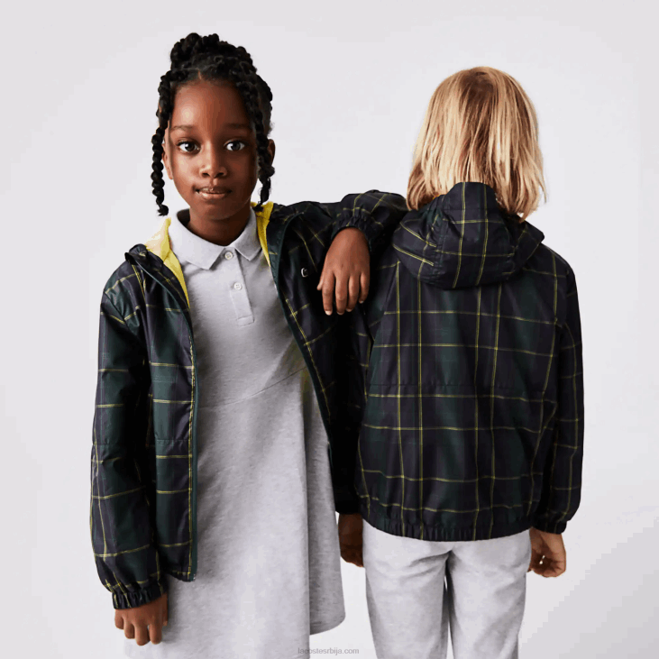 клинци водоодбојна ветровка 86883262 тамноплава зелена жута 9дв Lacoste