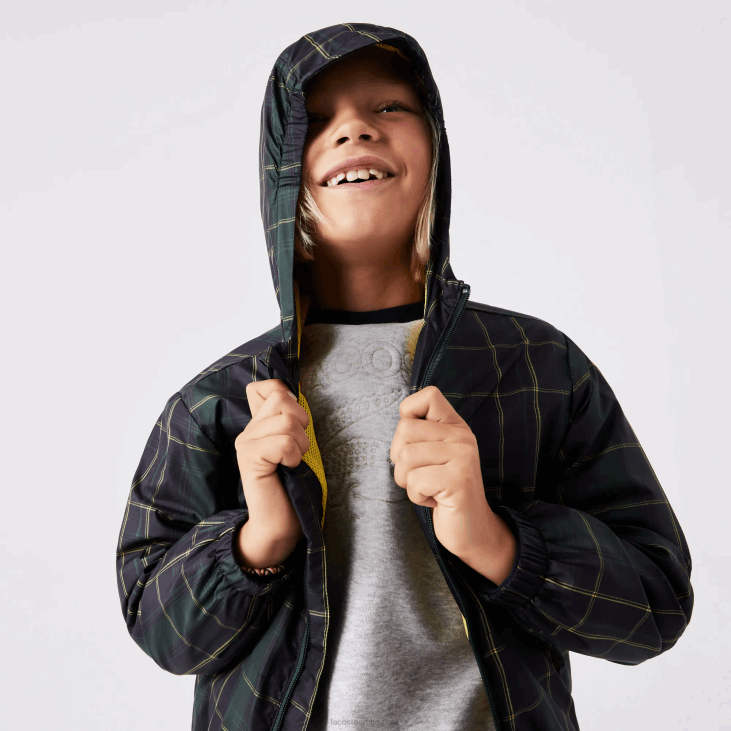 клинци водоодбојна ветровка 86883262 тамноплава зелена жута 9дв Lacoste