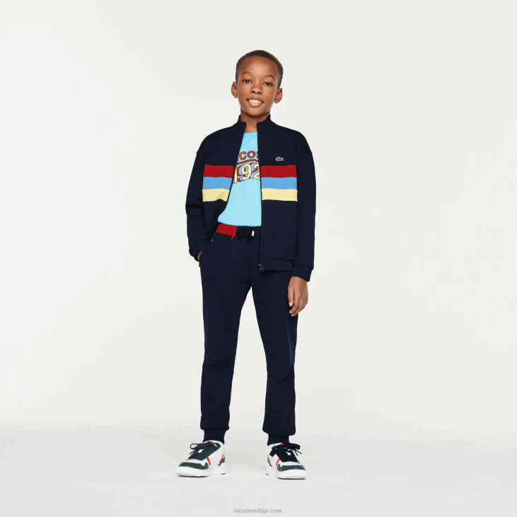 клинци панталоне за трчање од флиса у боји 86883266 тамноплава 166 Lacoste