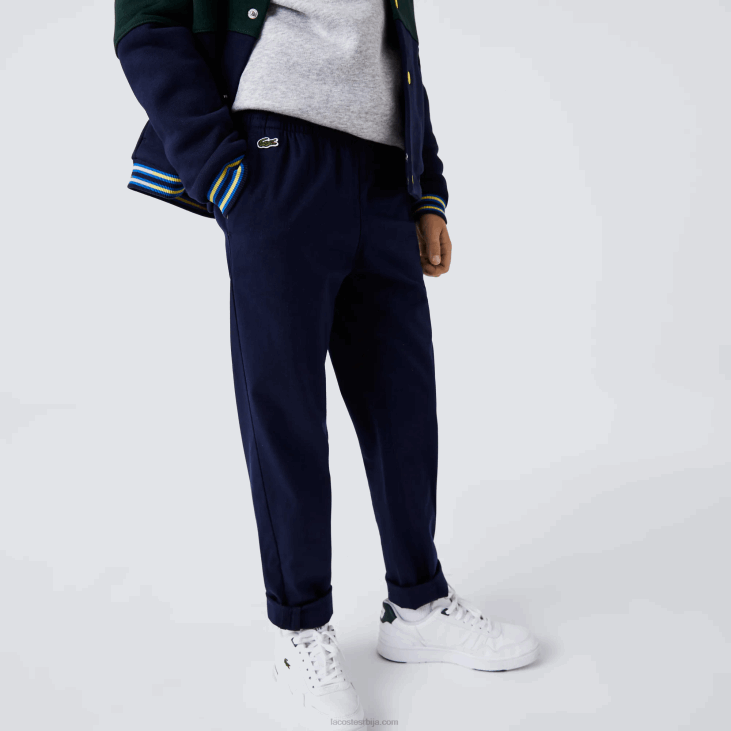 децаци памучне памучне цхинос од растезљивог габардина 86883269 тамноплава 166 Lacoste