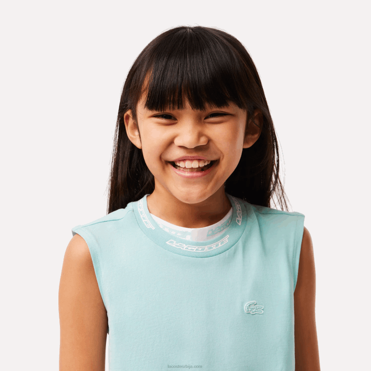 девојке мајица без рукава од памучног дреса 86883016 минт лгф Lacoste
