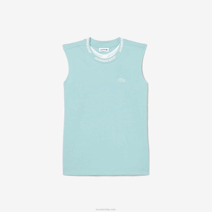 девојке мајица без рукава од памучног дреса 86883016 минт лгф Lacoste
