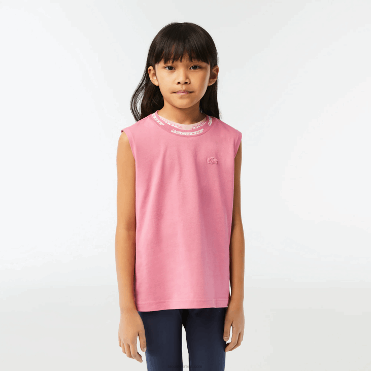девојке мајица без рукава од памучног дреса 86883017 розе 2р3 Lacoste