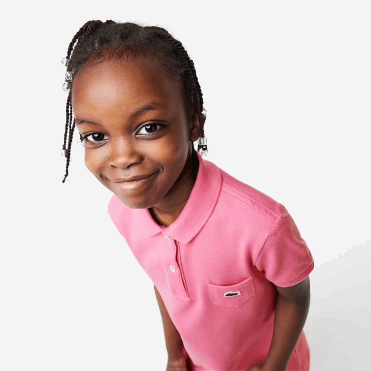 девојке памучна поло хаљина 86883081 розе 2р3 Lacoste