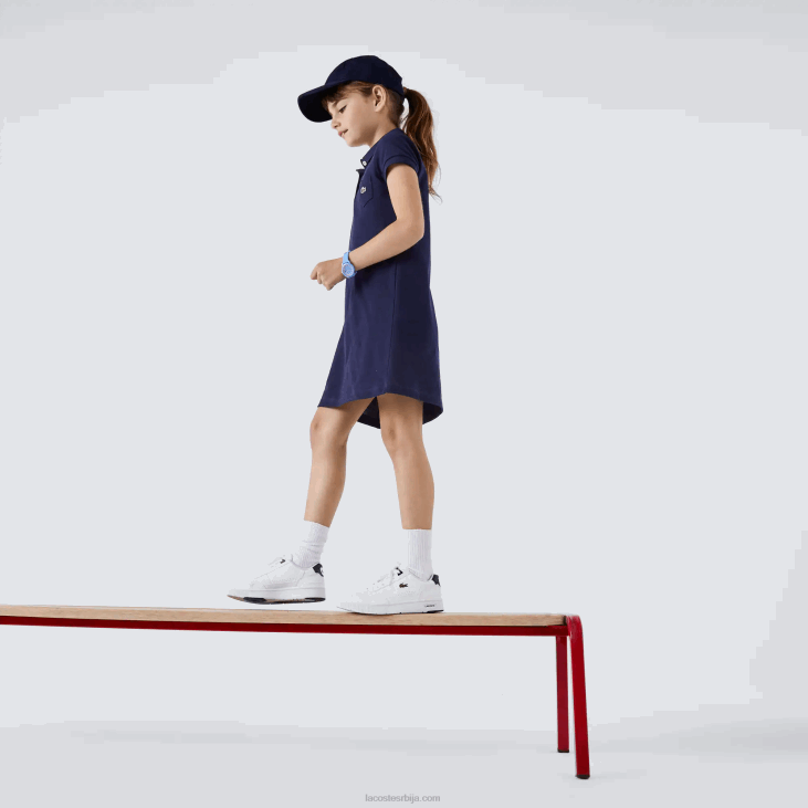 девојке памучна поло хаљина 86883083 тамноплава 166 Lacoste