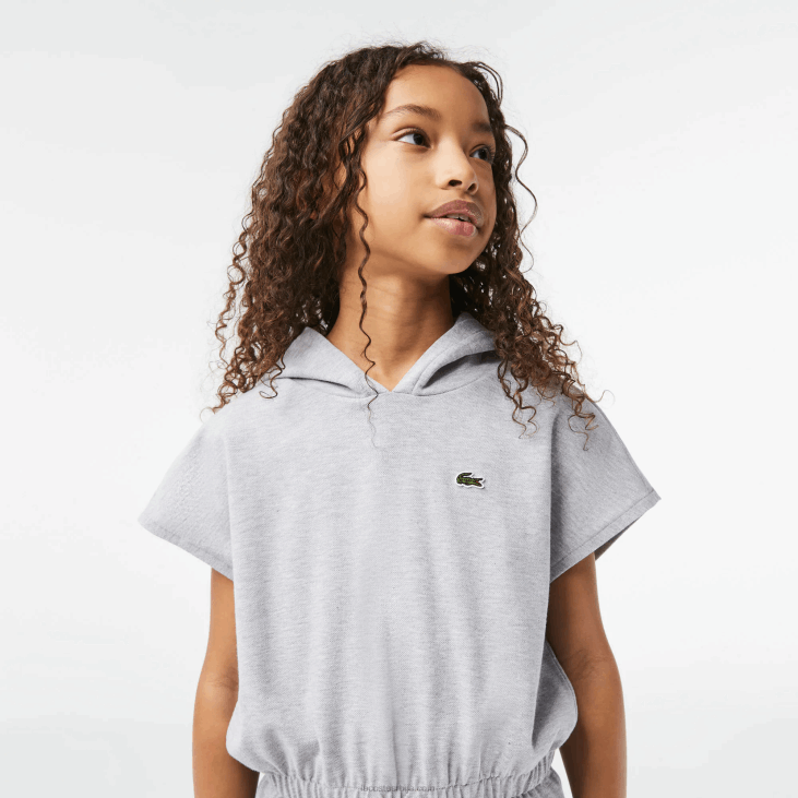 девојке растезљива пикуе џемпер хаљина без рукава 86883095 сиви кине цца Lacoste