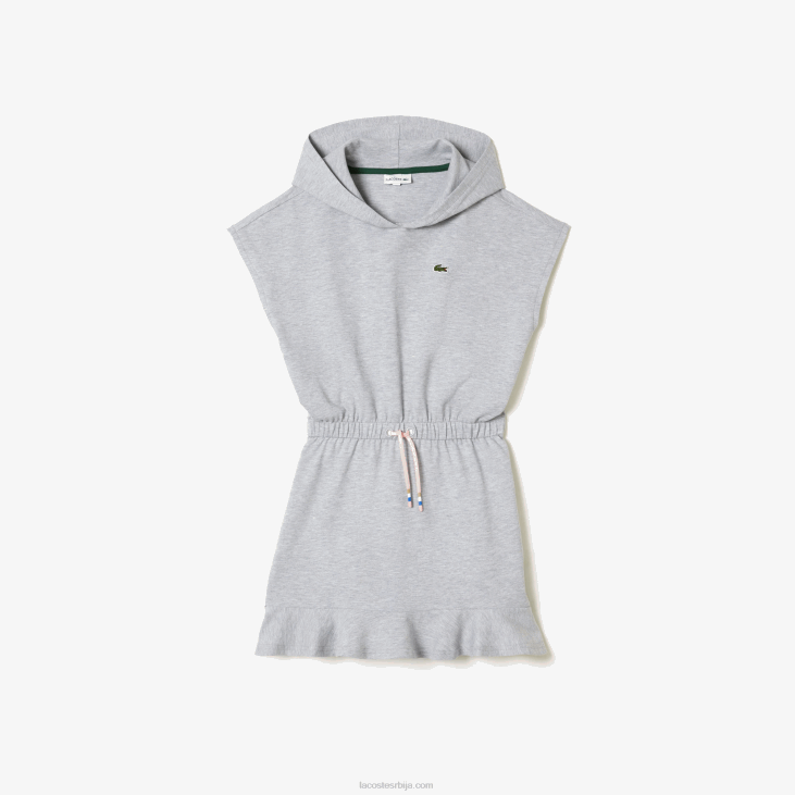 девојке растезљива пикуе џемпер хаљина без рукава 86883095 сиви кине цца Lacoste
