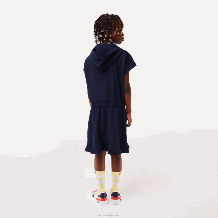 девојке растезљива пикуе џемпер хаљина без рукава 86883096 тамноплава 166 Lacoste