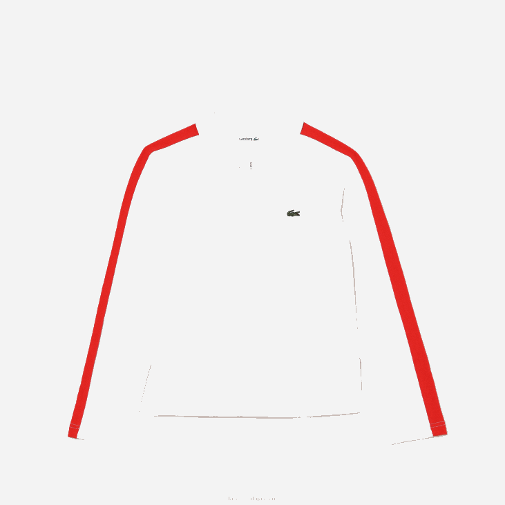 девојке контрастна трака зип поло 86883144 бела црвена 7ху Lacoste