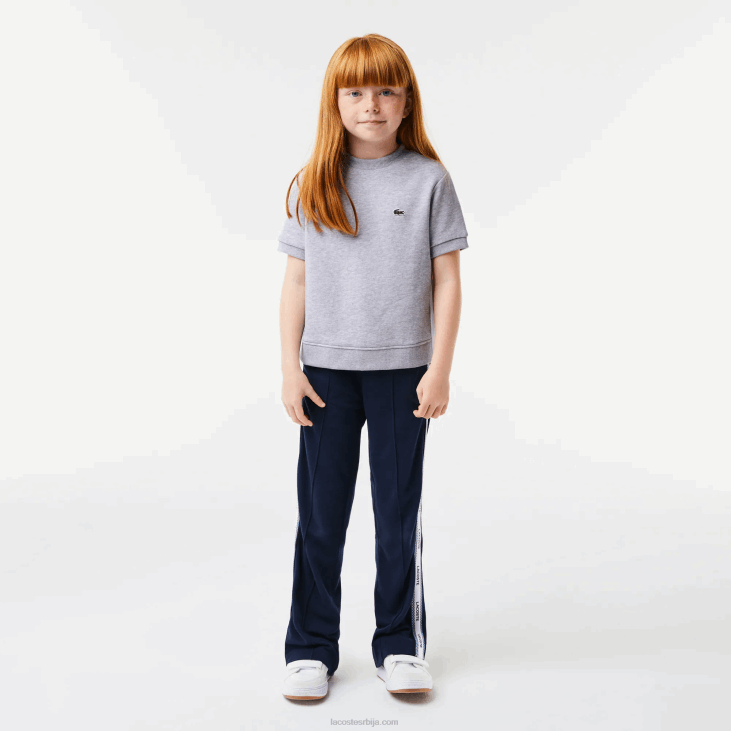 девојке плисирана позадинска памучна флиса мајица 86883156 сиви кине цца Lacoste