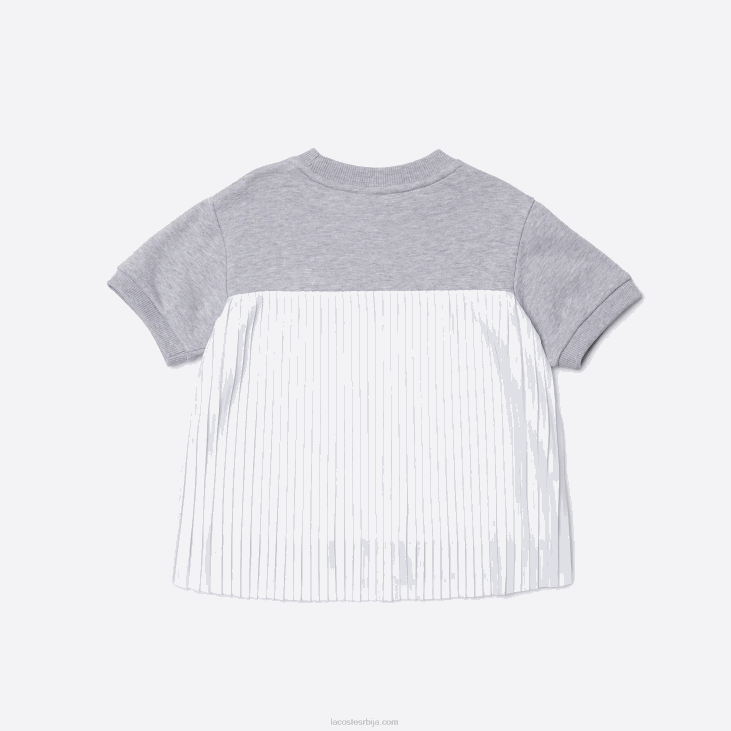 девојке плисирана позадинска памучна флиса мајица 86883156 сиви кине цца Lacoste