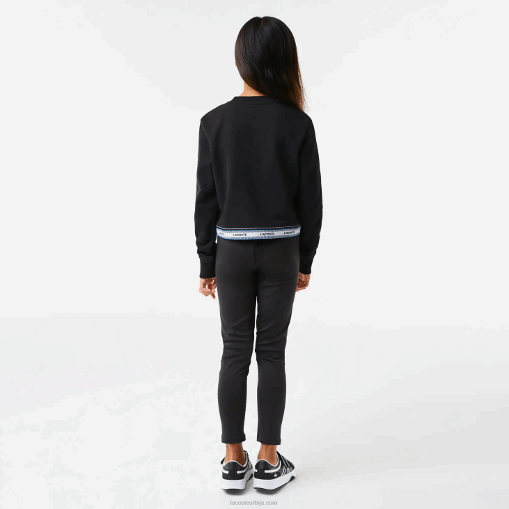 девојке кратка дуксерица са принтом 86883206 црна 031 Lacoste