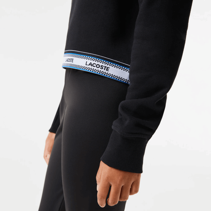 девојке кратка дуксерица са принтом 86883206 црна 031 Lacoste