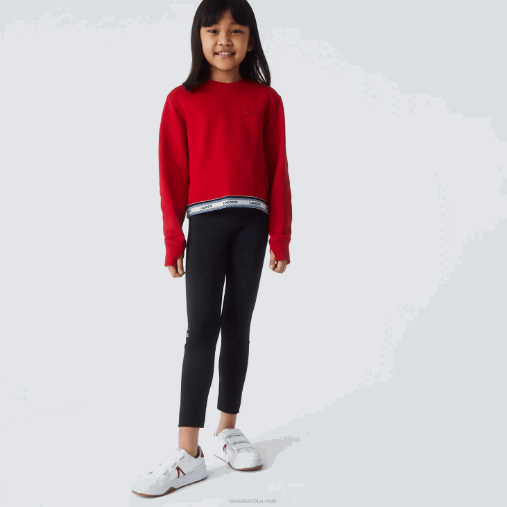 девојке кратка дуксерица са принтом 86883207 црвена 240 Lacoste