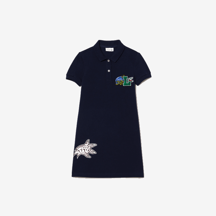 девојке празнична поло хаљина од органског памука 86883268 тамноплава 166 Lacoste