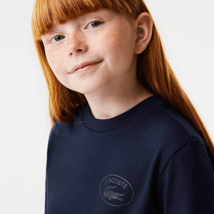 девојке хаљина од памучног дреса контрастног струка 86883270 тамноплава 166 Lacoste