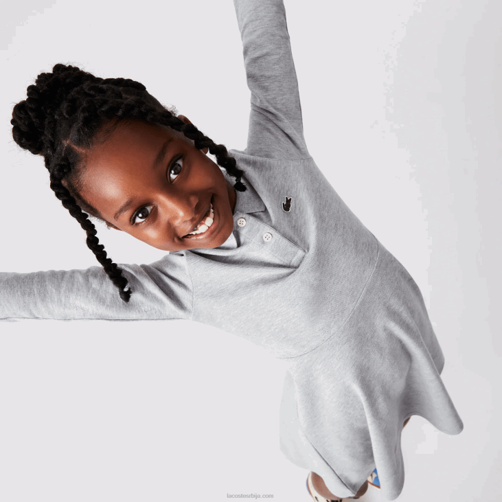 девојке пикуе поло хаљина 86883282 сиви кине цца Lacoste