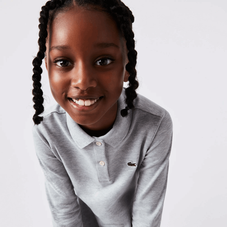 девојке пикуе поло хаљина 86883282 сиви кине цца Lacoste