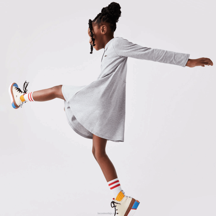 девојке пикуе поло хаљина 86883282 сиви кине цца Lacoste